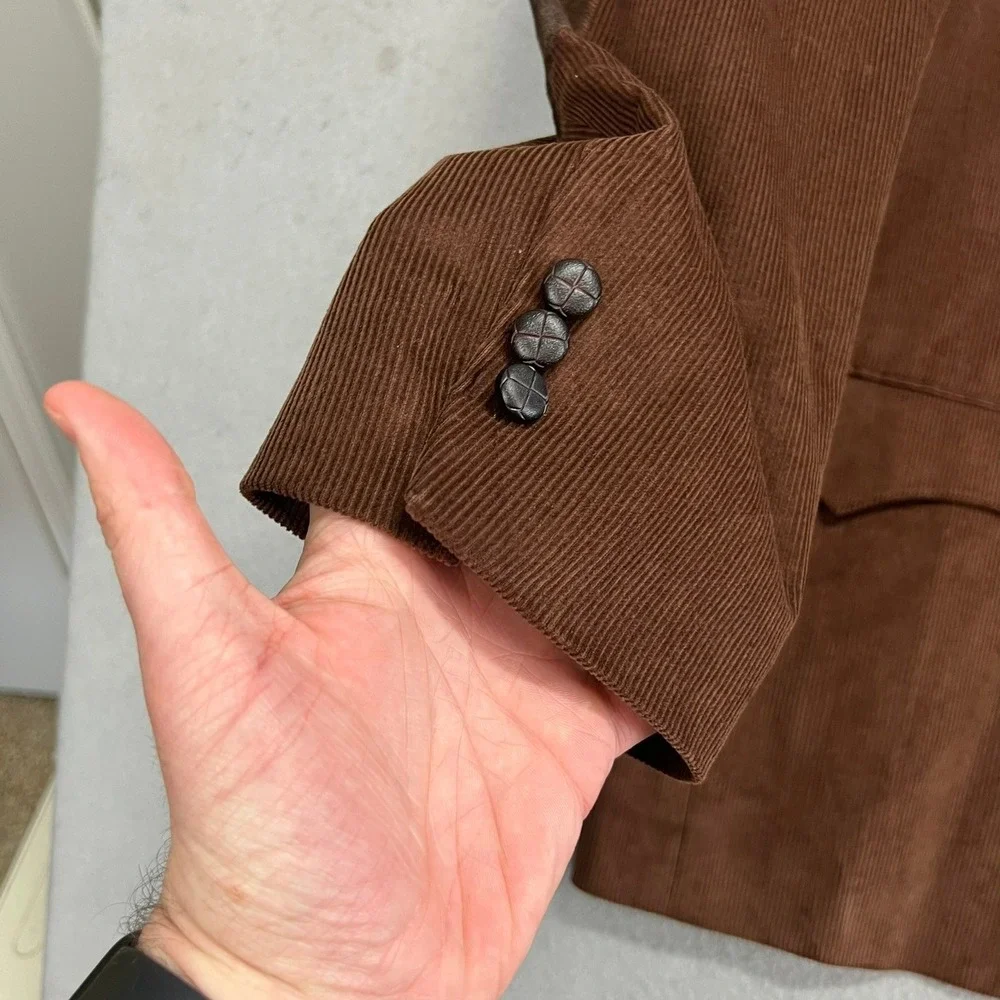NEW Circle S Lubbock Mens Brown‎ Corduroy Western Blazer Sport Coat 54R Cowboy